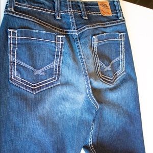 Buckle Flare Stretch Denim Jeans - Size 10